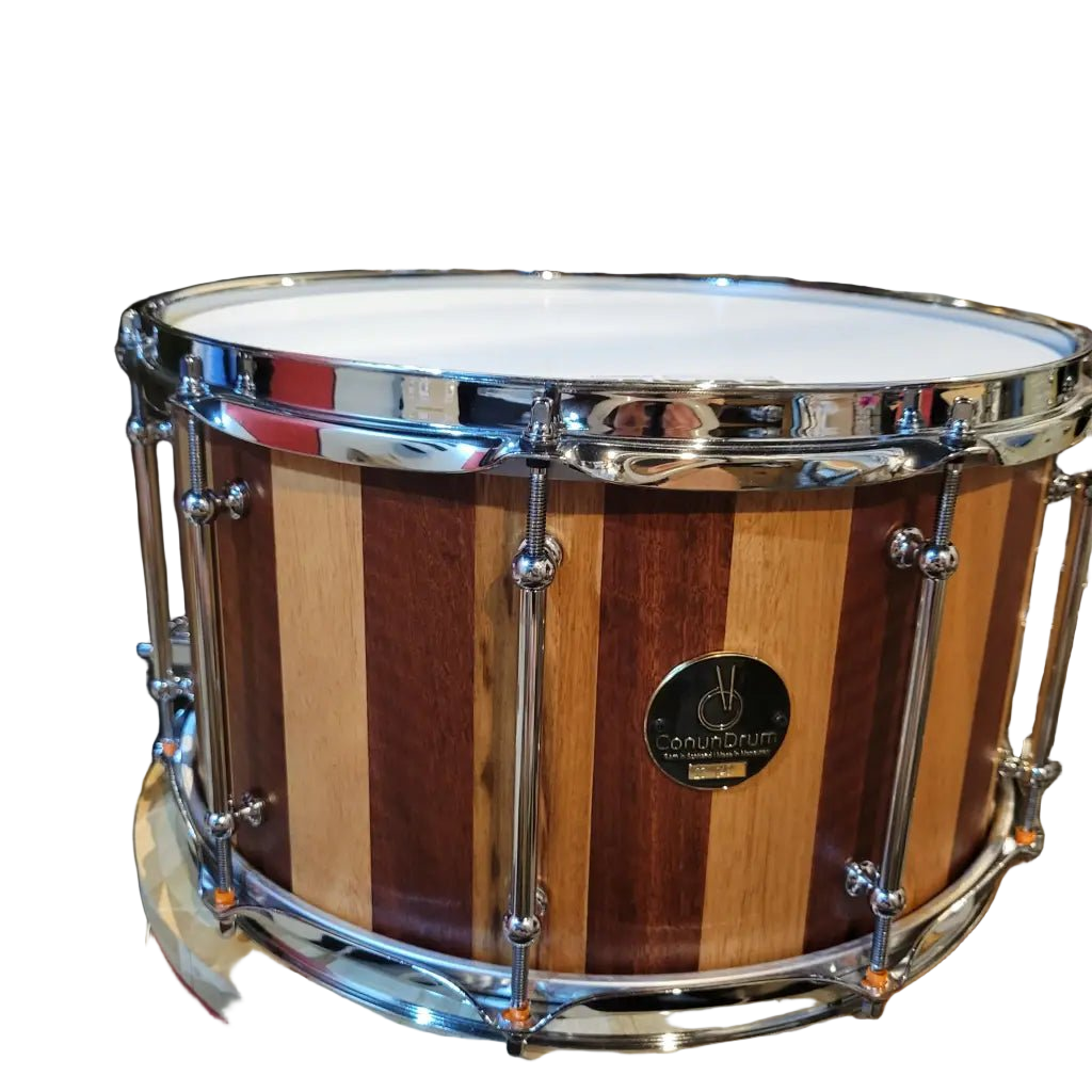 Blackbutt and Jarrah 14x8 stave block snare drum - Snare