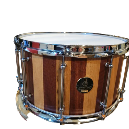 Blackbutt and Jarrah 14x8 stave block snare drum - Snare