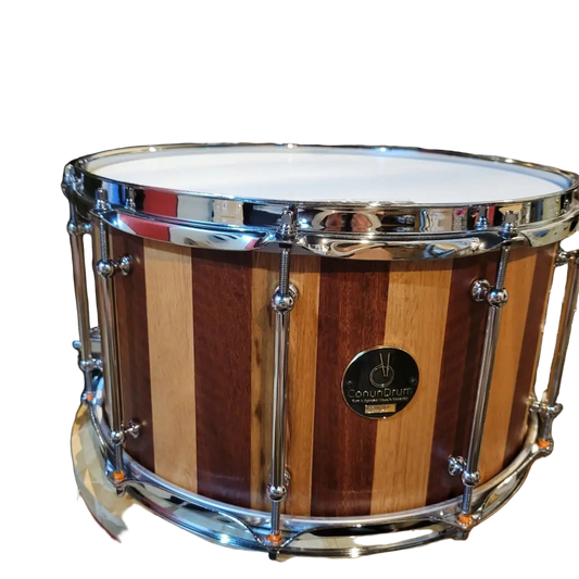 Blackbutt and Jarrah 14x8 stave block snare drum - Snare