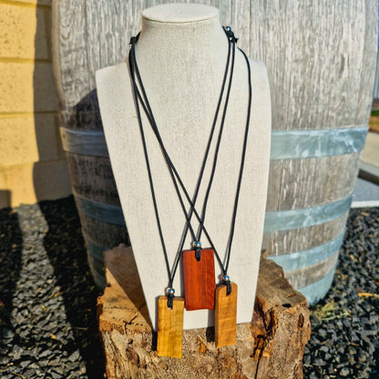 Wooden pendant necklaces