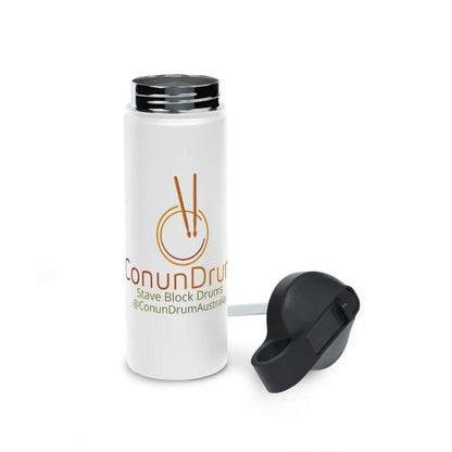 ConunDrum White Stainless Steel Water Bottle, Standard Lid - ConunDrum Australia