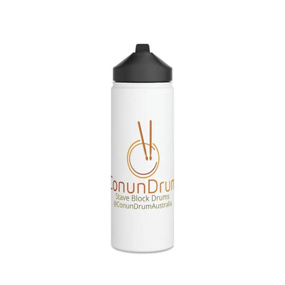 ConunDrum White Stainless Steel Water Bottle, Standard Lid - ConunDrum Australia
